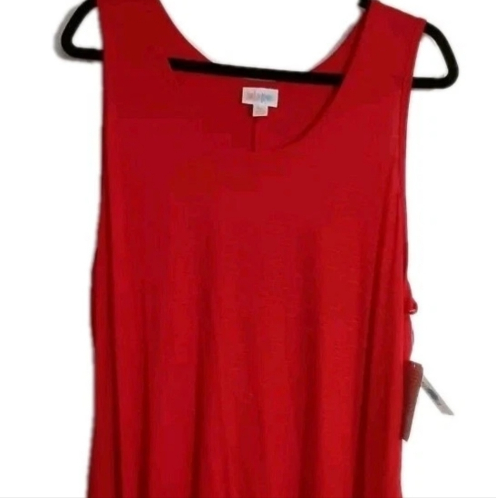 LULAROE Top Womans Plus Size 3X Red Sleeveless NWT